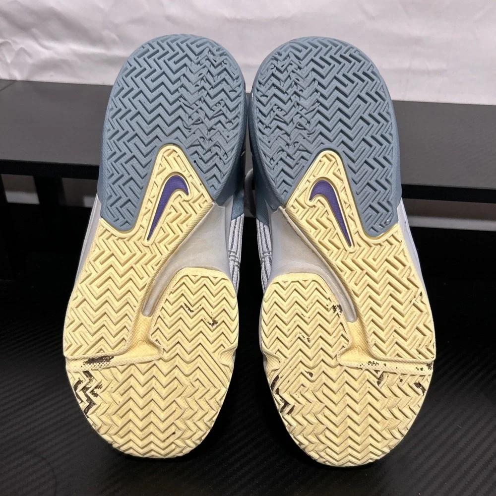Nike Basketball Shoes Youth Size 3Y Kids Blue White‎ Yellow DD0424-412 Sneakers